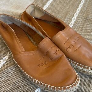 Rag & Bone Edie Soft Leather Espadrilles slip on loafers size 38